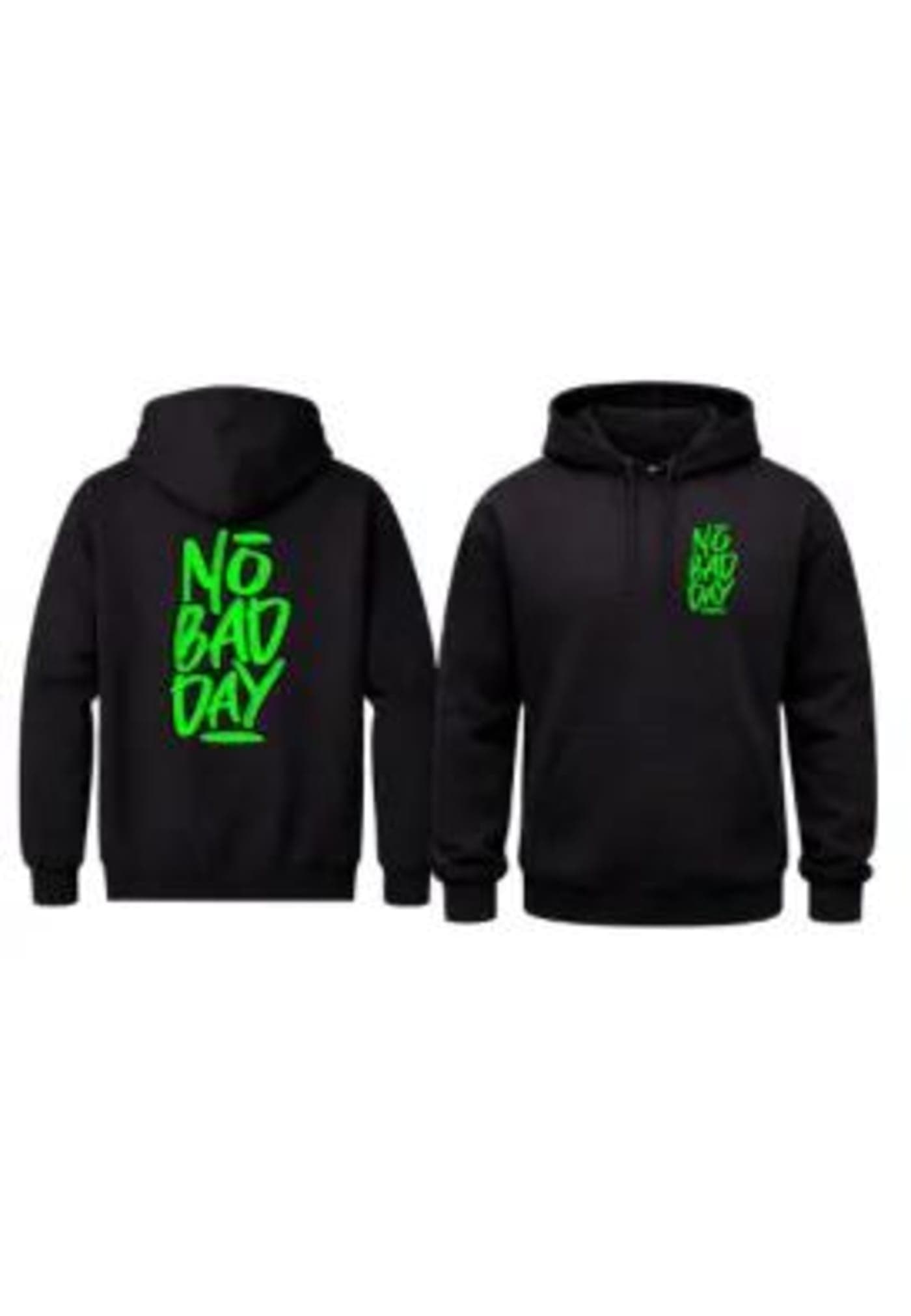 No Bad Day Black Front And Back Print Hoodie