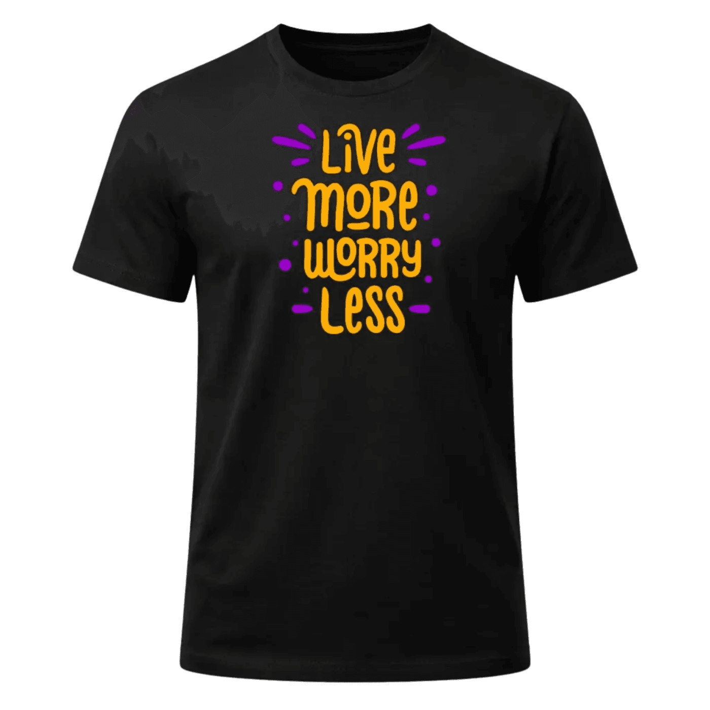 Live More Worry Less Black T-Shirt