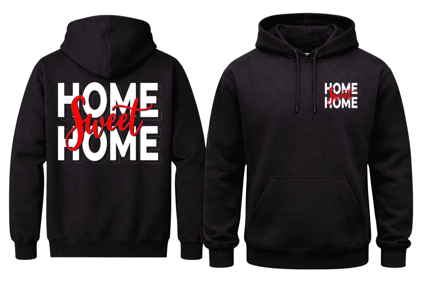 Home Sweet Home Black Hoodies