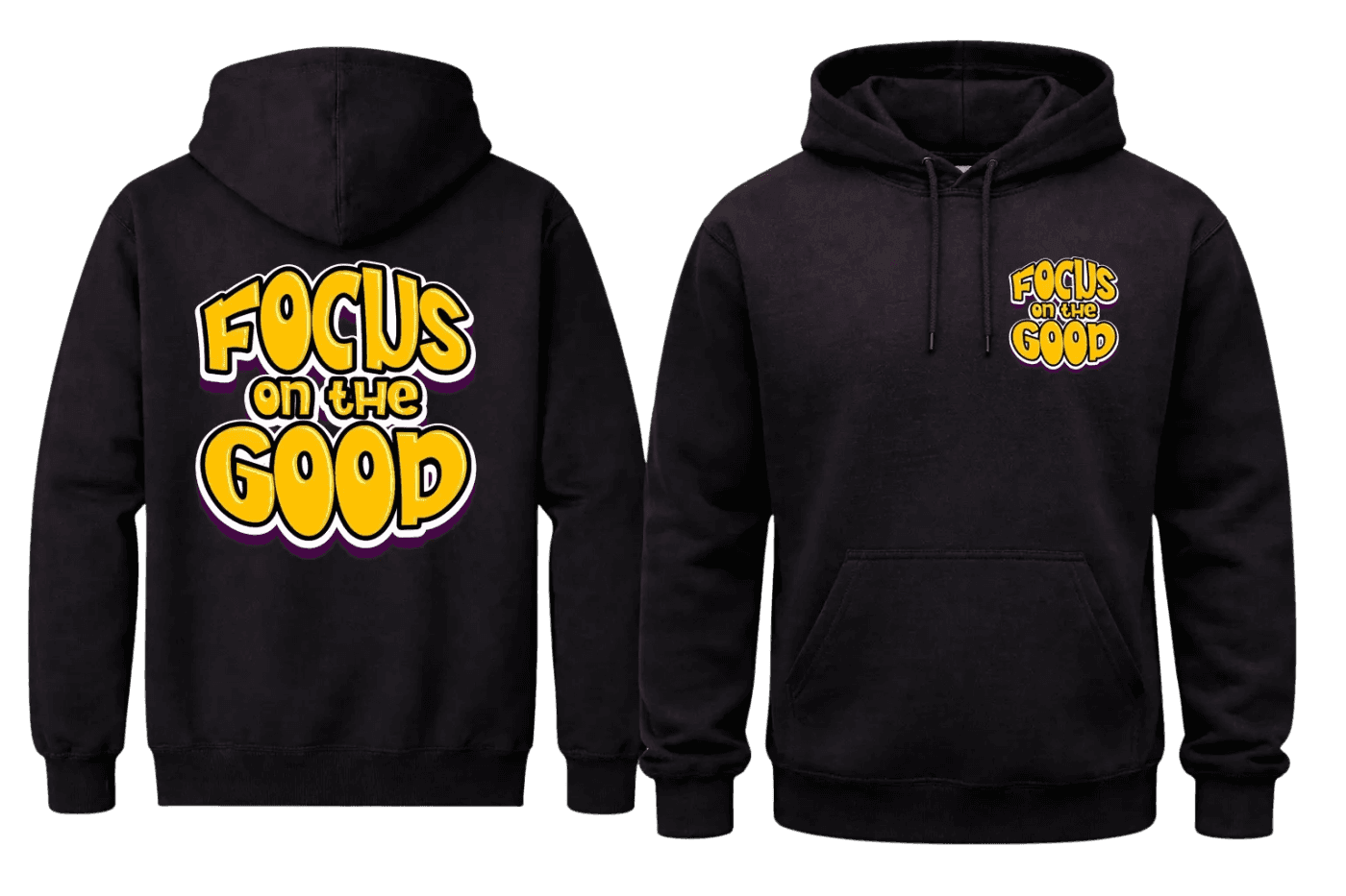 Focus On The Good Front And Back Print Hoodie